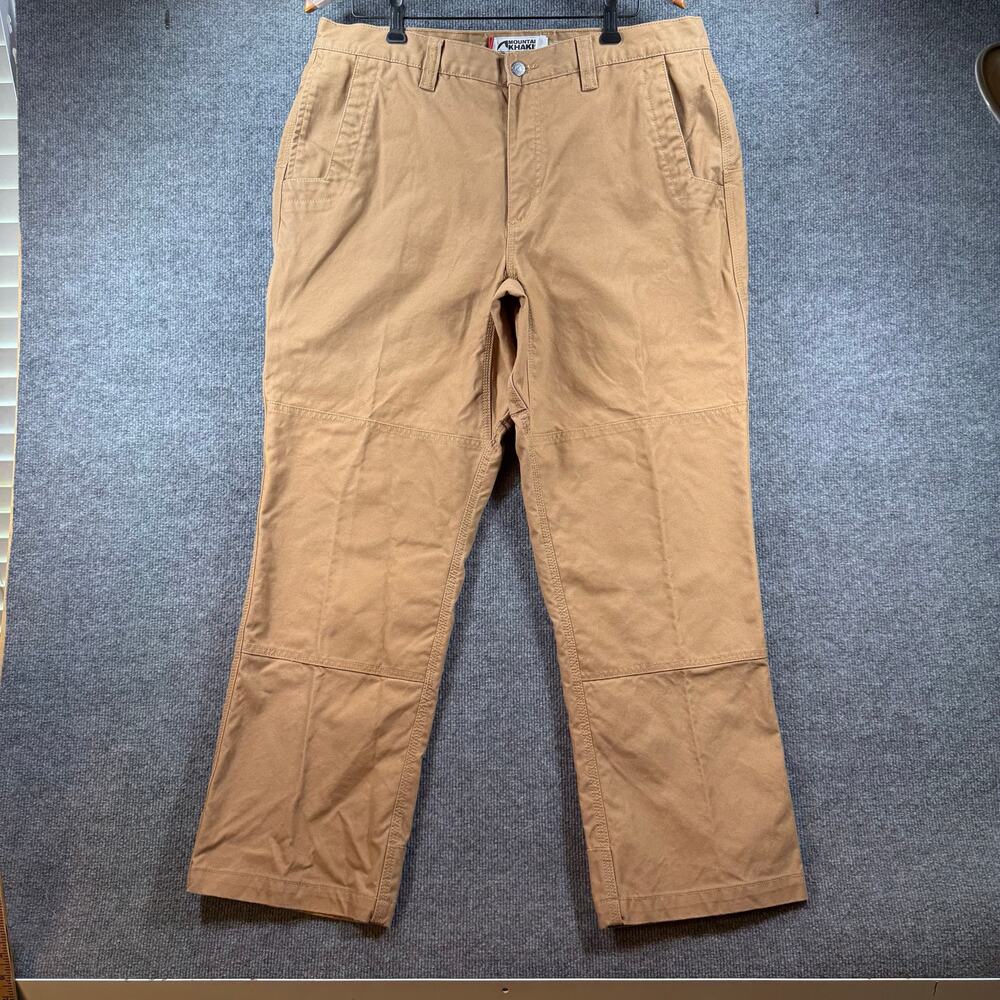 Mountain Khakis Pants Men's 38X30 Brown Relaxed Fit Canvas Cargo Pocket READ